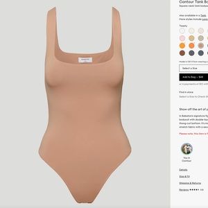 Aritzia babaron contour tank bodysuit in toasty
